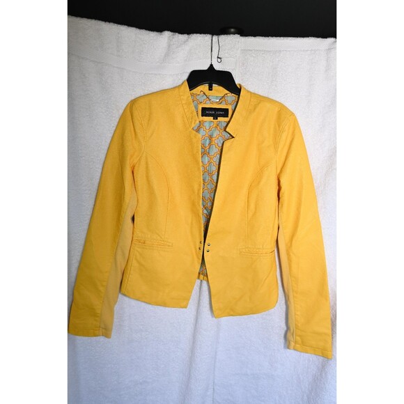 Black Rivet By Wilson’s Leather Yellow Faux Leather Jacket Woman’s Size Large - Picture 1 of 3
